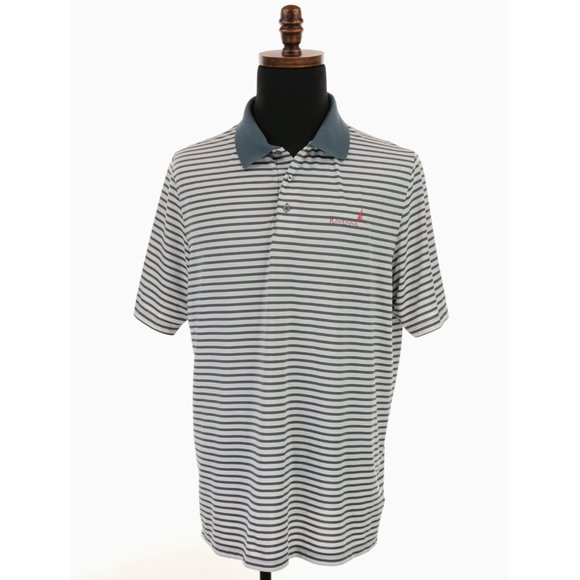 KJUS Other - KJUS Luis Stripe Polo Shirt Men's XL 54 Gray Stripe Wicking Stretch Golf Comfort